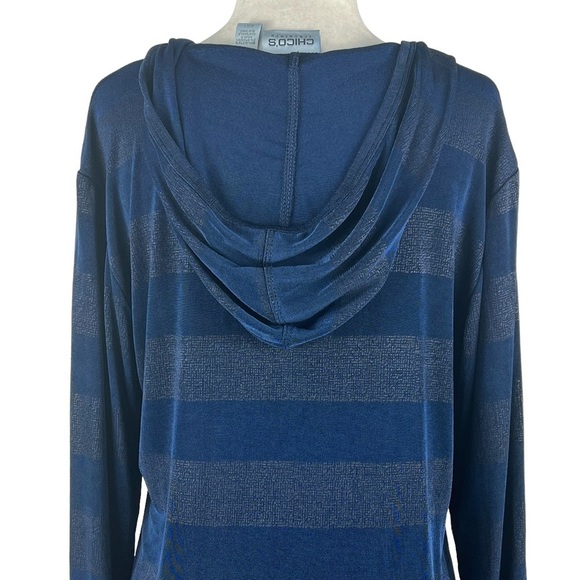 CHICO'S TRAVELERS HOODED PULLOVER V-NECK - Picture 4 of 11